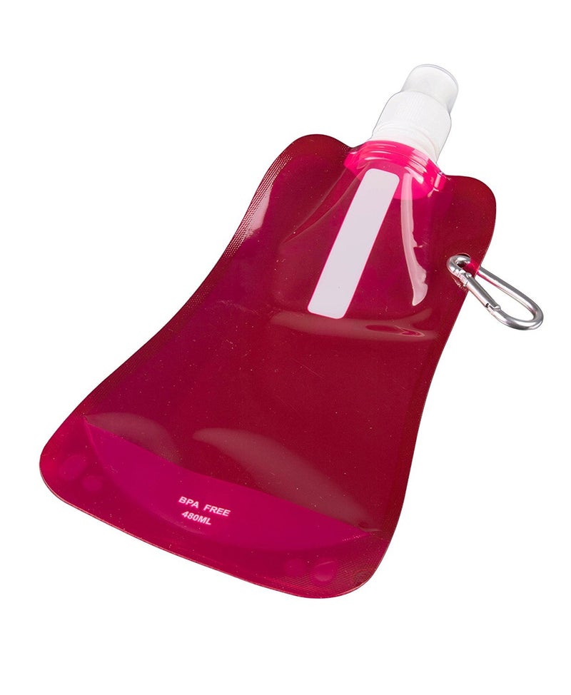 Clever Creations Collapsible Sports Water Bottle 3 Pack, Foldable Leak Proof Travel Bottles for Camping and Hiking, 480 mL Capacity, Blue, Pink, and White - Image 2